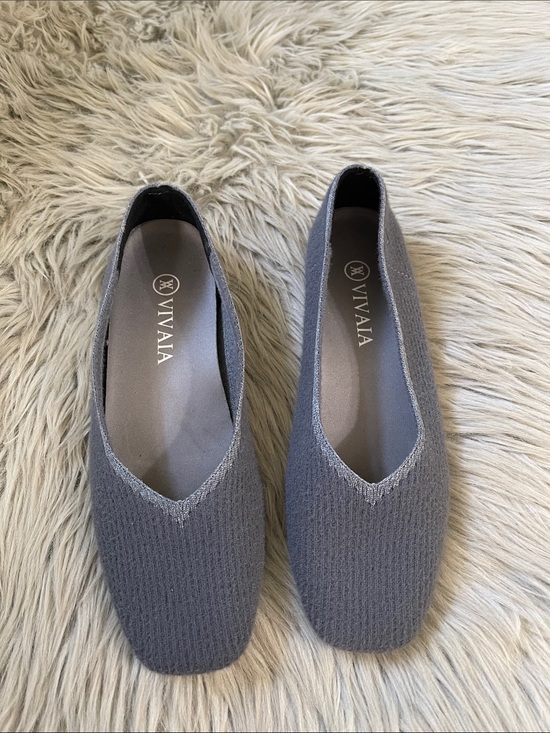 Vivaia Shoes - VIVAIA Gray Knit Ballet Flats — Lightweight Everyday Comfort